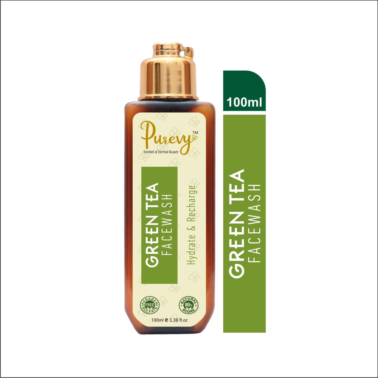 Purevy Green Tea Facewash - Hydrate & Recharge 100ml